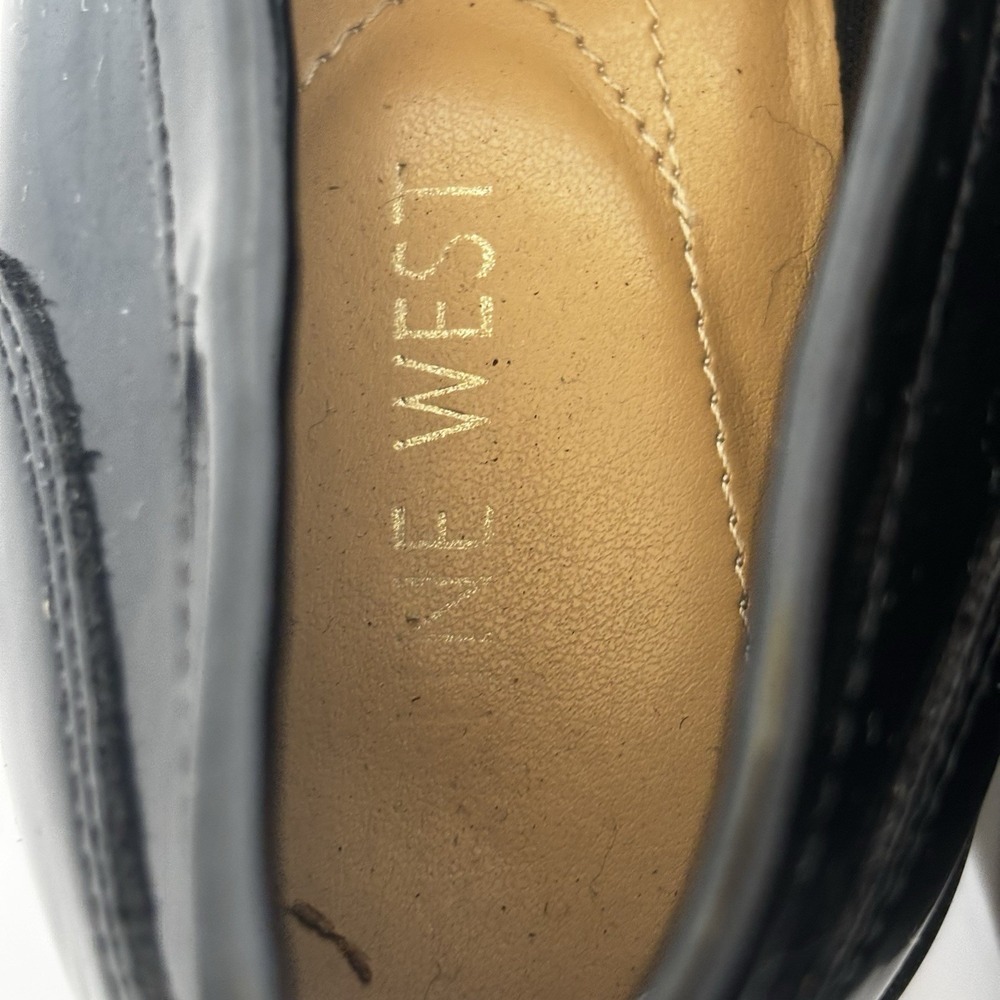 Nine West Maibel Black Patent Slip on Penny Loafer Lug Sol 7.5M Classic Academia - Picture 12 of 16
